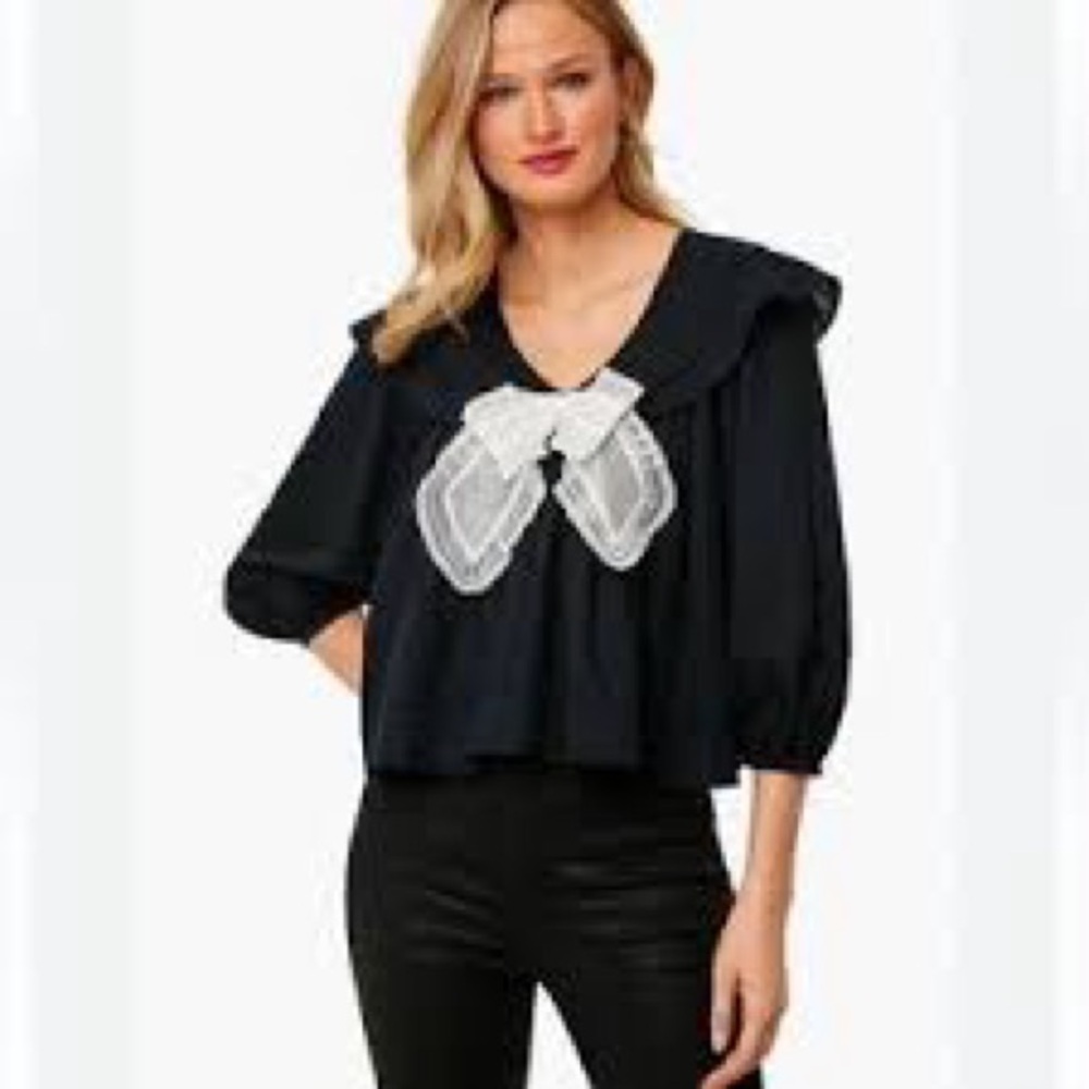 THE GREAT. Blouse with White Bow